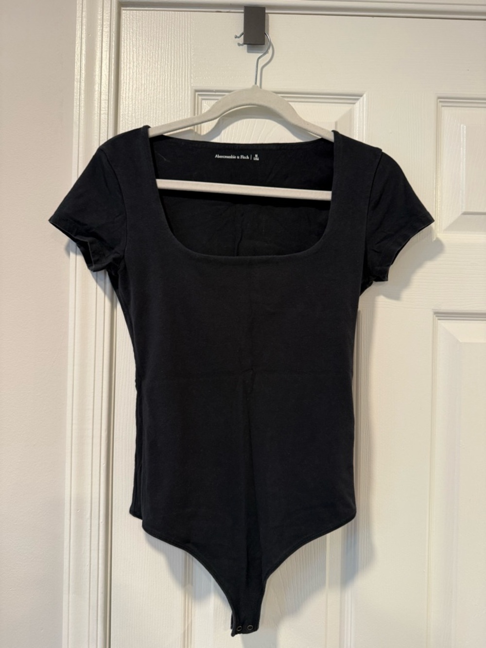 Abercrombie & Fitch Black Short Sleeve Scoop Neck Bodysuit